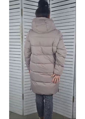 Зелене зимнє Зимове напівпальто жіноче 2488 сірооливкового Meajiateer