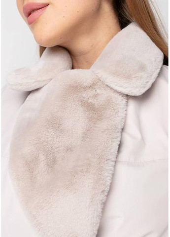 Пальто з Екохутром і Шалевим Коміром 1101M-C Молоко/ вершки SAM Samange (367582241)