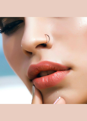 Сережки напівкільце для пірсингу носа T23NOH2-1810-RD з титану (Товщина: 1мм; Діаметр:10мм; Колір: Золотистий) Spikes (333342360)