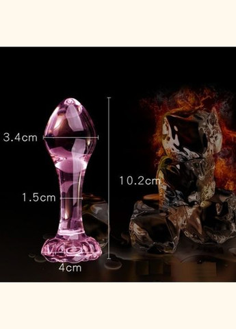 Анальная пробка 4 см розовая PinkBloom стеклянная анатомическая Focus (303892672)