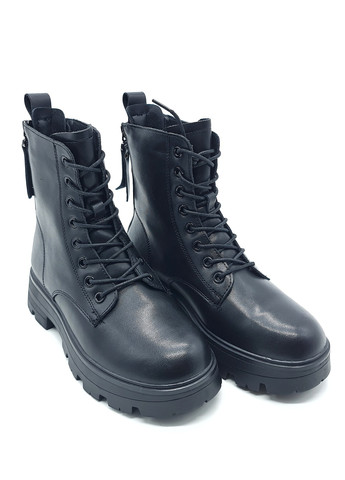 Осенние женские ботинки на овчине черные кожаные ya-19-4 230 мм (р) Yalasou