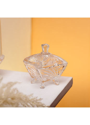 Сахарница с крышкой 7.5×7.5×9 см ваза сахарница стеклянная HP-4-117 Yiwu (370802172)