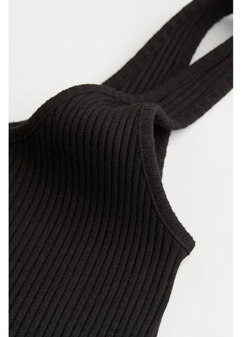 Чорна кежуал сукня у рубчик H&M однотонна