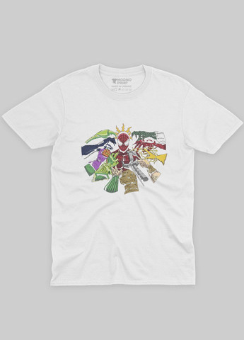 Біла демісезонна футболка для хлопчика з принтом супергероя - людина-павук (ts001-1-whi-006-014-014-b) Modno