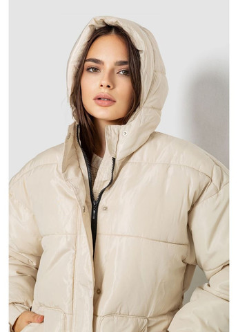 Светло-бежевая демисезонная куртка женская демисезонная с поясом Sport Line
