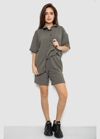 Костюм жіночий однотонний, колір бежевий, 119R0038-1 Ager (316554495)