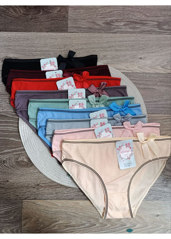 Подростковые трусы на девочку, в рубчик с бантиком, Kokowei (365065678)
