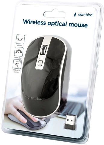 Миша MUSW-4B-06-BS Wireless Black-Silver Gembird (392199029)