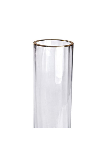 Декоративная стеклянная ваза для цветов с золотой окантовкой 29,5 см Yiwu (368766868)