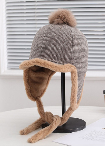 з Козирком та Помпоном, Підклад Супер М'яке Штучне Хутро No Brand Жіноча Зимова Шапка-Вушанка (363838663)