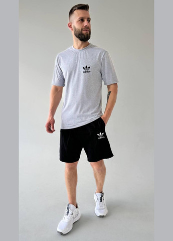 Сіра 2 в 1 футболка + шорти тканина стрейч -кулір високої якості No Brand