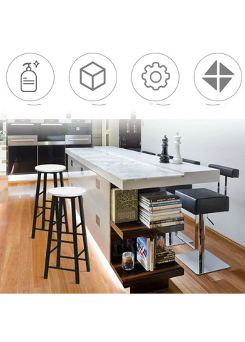 Комплект стульев Eugad с подставкой для ног белый Costway (362027973)