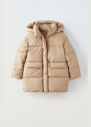 Бежева зимня зимова куртка на дівчинку бежева 0562713745 Zara