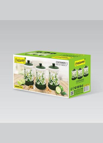 Набор керамических емкостей (чай, кофе, сахар) продуктов Летний лук 3 шт (MR-20032-03CS) Maestro (334712978)