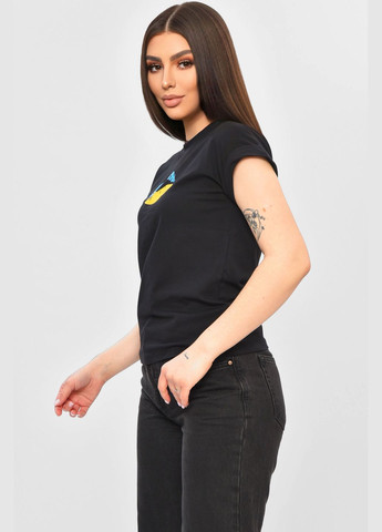 Футболка женская черного цвета с принтом Let's Shop - (331600755)