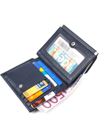 Женский кошелек из натуральной кожи флотар с монетницей 21813 Синий Canpellini (306881756)