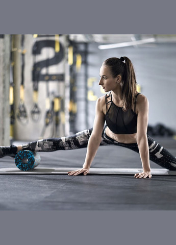 Масажний ролик EPP PRO+ 45 x 14.5 см (валик, роллер) гладкий Black/Blue (P-5907222931141) 4FIZJO (301733259)