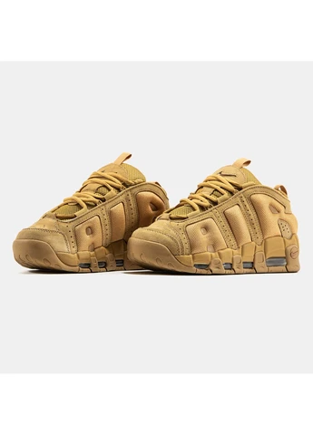 Коричневые демисезонные кроссовки мужские nike air more uptempo low brown | найк аир мор уптемпо коричневые No Brand