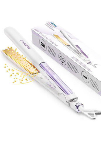 Іоновий випрямляч для волосся Faszin IN11-C002 титанова плойка з 2x швидким нагріванням біла No Brand (353746106)