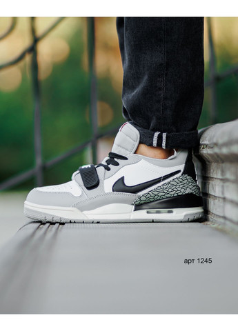 Серые демисезонные кроссовки air white grey Nike Jordan Legacy 312 Low