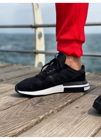 Чорні Осінні кросівки чоловічі adidas zx 500 black white 3 адідас zx 500 No Brand