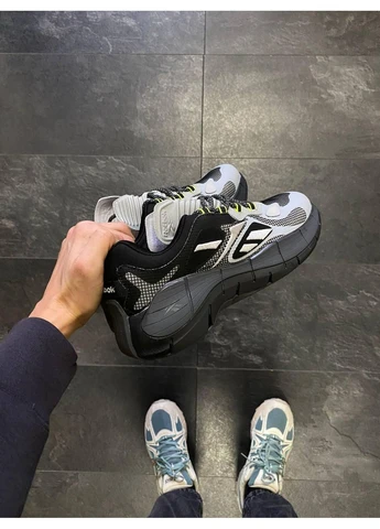 Черные летние кроссовки reebok zig kinetica gray black рибок зиг No Brand