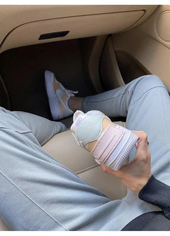 Білі літні кросівки nike air force 1 shadow white beige найк аір форс 1 No Brand