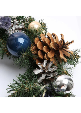 Вінок штучний різдвяний з прикрасами Лавандовий сюрприз 904949 30 см Yes (369345535)