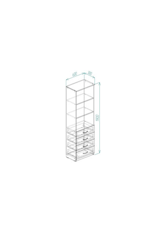 Шкаф Анжело на 3 полки с 4 ящиками 1900x600x380 ДСП 16 мм (FRD-104986) Ferrum-decor (351359020)