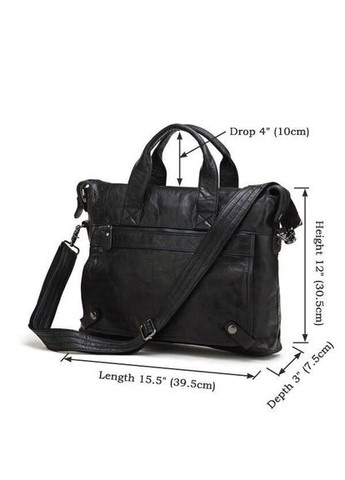 Сумка мужская 14067 с ручками Черная Vintage (331910787)