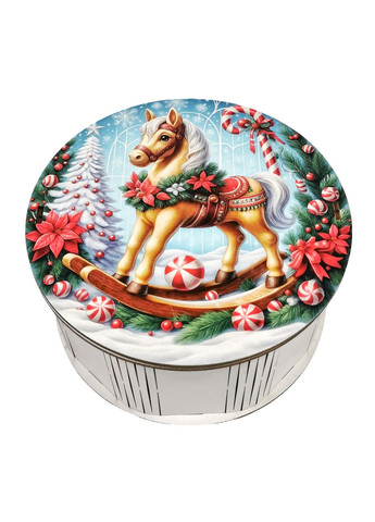 Подарок №32/5 "Лошадка из страны вкусностей" 515г (15х15х7 см, в деревянной коробке) Унікальна цукерка (372656306)