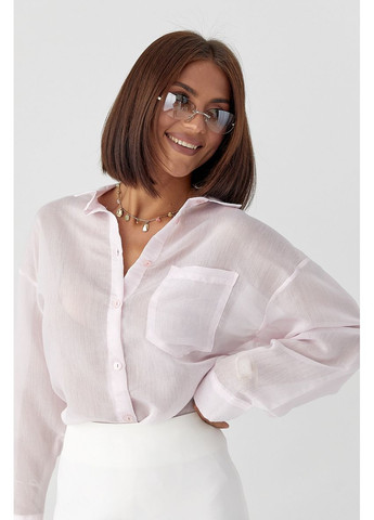 Розовая классическая рубашка в полоску Lurex