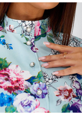 Блакитна святковий, кежуал, ділова жіноча сукня з квітковим принтом Style Point з квітковим принтом