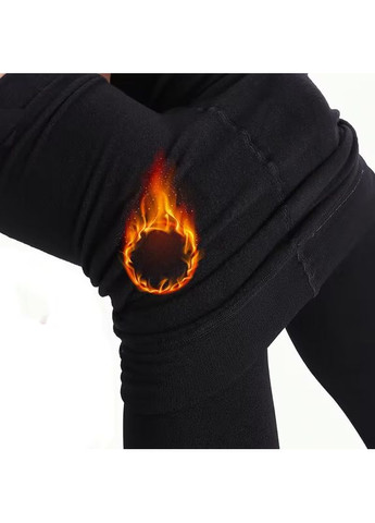 Жіночі термолосини на флісі з високою посадкою чорні ХS-М No Brand (371689017)