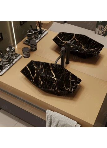 Умивальник (раковина) VBI S MARBLE BLACK MATT накладний Venezia (381925225)