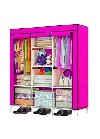Розкладна тканинна шафа RIAS 88130 Storage Wardrobe 175х130х45 см Pink (3_07269) No Brand (395878042)