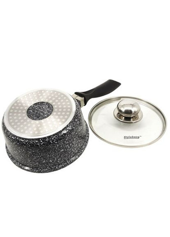 Ковш с крышкой ST 3017 18 см 1.6 л серый Styleberg (361398713)