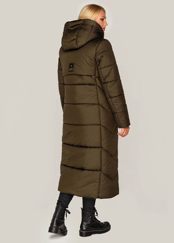 Оливковая (хаки) зимняя куртка-пальто "сандра" MioRichi