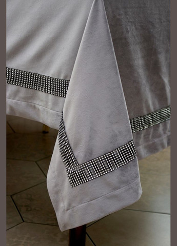 Скатерть бархатная, однотонная 165х300 см Серая Kayra (318387596)