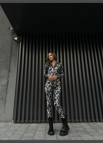 Комбинезон N.Family однотонний чорно-білий кежуал