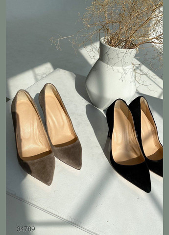 Liton Замшеві туфлі-човники на високих підборах бежевий з штучна замша, україна — демісезон (303775607)