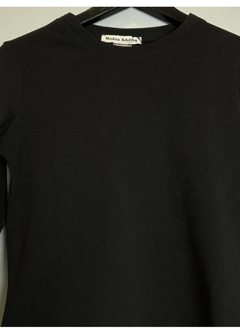 Чорний жіночий лонгслів трикотажний базовий mksh2857 Modna KAZKA