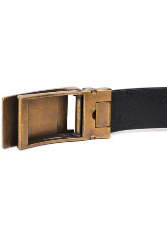 Чоловічий ремінь шкіряний з латунною пряжкою 20331 Чорний Vintage (302972322)