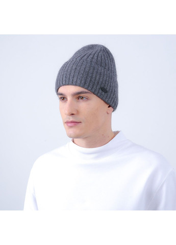 Шапка біні чоловіча вовна сіра HARRIS 856-714 LuckyLOOK 856-714М (362623944)
