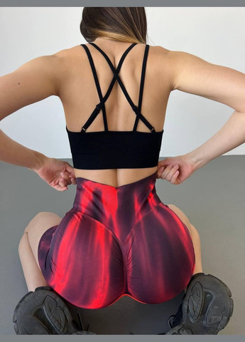 Шорти «північне сяйво» з ефектом пуш-ап червоний з чорним, розмір S Trends (330245355)