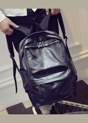 Мужской кожаный рюкзак (экокожа) Черный No Brand (301212095)