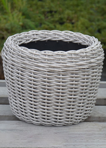 Кашпо 12 литров (горшок для цветов и растений),Вазон из искусственного ротанга ручной работы. Handmade (329193743)