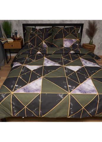Комплект постільної білизни Мікросатин Premium двоспальні 175х210 наволочки 4х70х70 (MS-820009914) Moon&Star Golden Marble (356115993)