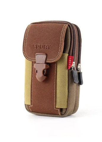 Компактна чоловіча сумка з кріпленням на пояс Brown Comfort No Brand (283608403)