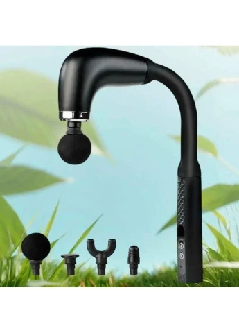 Вибромассажер для мышц Maxtop MP-930 аккумуляторный с 4 насадками Black (3_06732) No Brand (395876869)